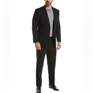 NWT English Laundry men’s black suit with front flat pants 40R 33 W